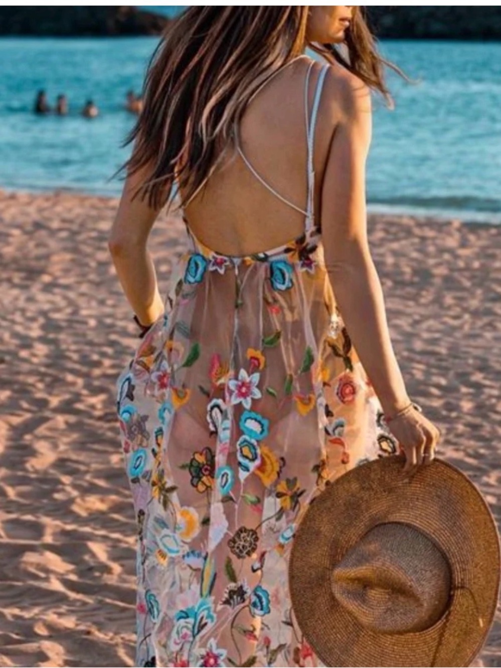 NWT L'atiste By Amy Sheer Embroidered Overlay Bodysuit Maxi Dress - Picture 6 of 12